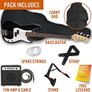 3rd Avenue Full Size 4/4 Electric Bass Guitar Beginner Pack Kit with 15W Amplifier, Bag, Cable, Strap, Stand and Spare Strings - Black Image 4
