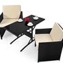 Poly rattan Balcony Cube Set, 7-cm thick cushions, 2 Chairs & 1 Table, 3-piece Garden Furniture Set Image 5