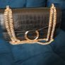 Carl Scarpa black crock leather imitation golden chain handbag Image 2