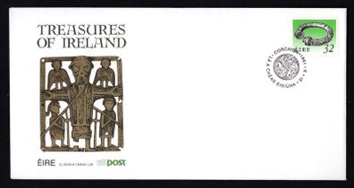 1991 Ireland Seventh Definitive Series Treasures of Ireland (32p Coil Issue self-adhesive Broighter Collar) An Post First Day Cover (FDC) with Corcaigh (Cork) pictorial cancel