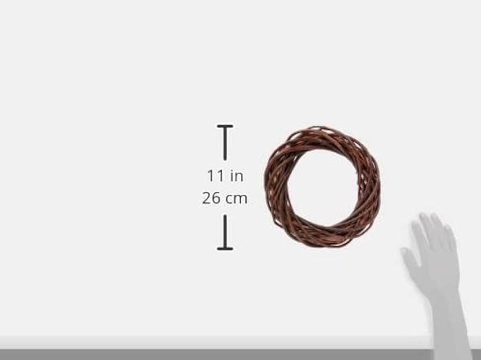 Natural Willow Twig Wreath with a Diameter of 25 cm, Braided Wreath Making Base for Door Wreath and Home Decoration