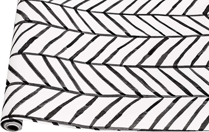 Geometric Pattern Modern Minimalist Wallpaper Herringbone Black White Vinyl Self Adhesive Wallpaper Decoration for Thanksgiving Christmas Day MULTIPLE SIZES AVAILABLE (FREE SHIPPING)