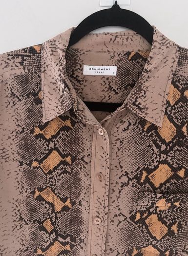 Equipment Femme Snakeskin-print silk blouse