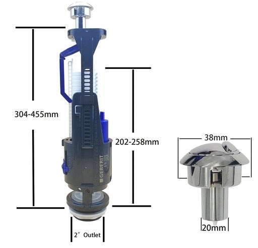 Geberit 240 Dual Flush Valve for Toilet Cistern
