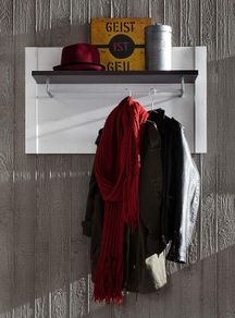 Hallway Coat Rack with Hanging Rail & Hooks