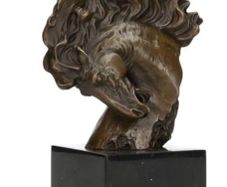 Horses Head (30cm) - Bronze, Marble, Signed