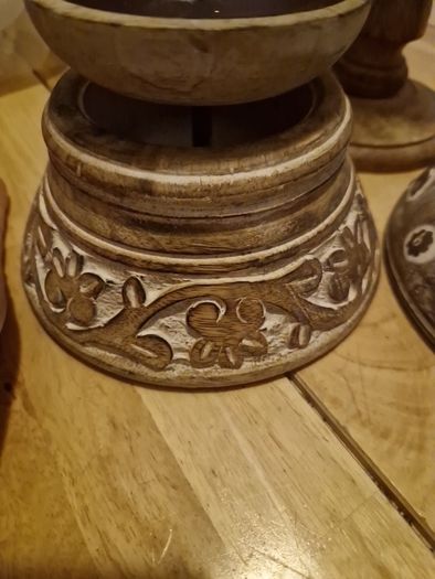 wooden candle holder