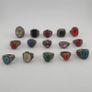 Antique Rings Lot 15 Mixed Brass, Stone & Glass Rings Image 6