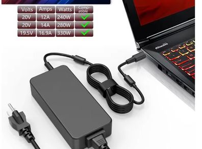 330W 19.5V16.92A AC Laptop Power Adapter Charger For MSI Raider GE68HX GE76 GE66 WE76 Vector GP76 GP66 GP66HX Leopard Titan GT77