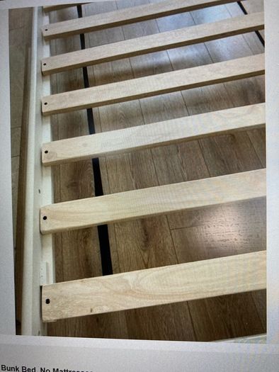 A Beautiful White Bunk Bed. No Mattresses .