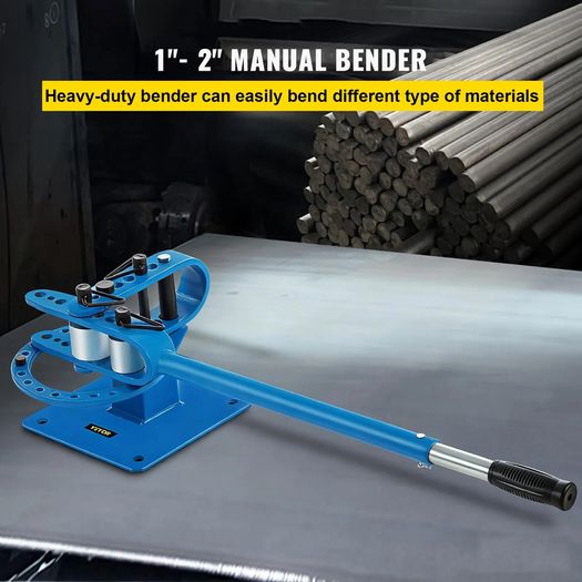Manual Bender YP-9 Soild Round Square Bar Metal Bender with 7 Bending Dies, Metal Rod Bar Bender Bending Tool for Construction Site Auto Repair