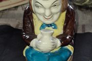 Vintage Ceramic Character Toby Jug, featuring a man in a brown coat and yellow vest, Postage Available or Collection