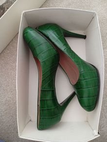 L.K Bennett high heels snake green