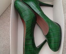 L.K Bennett high heels snake green