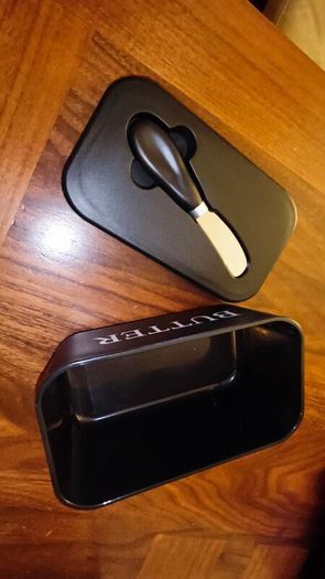 Butter holder with knife