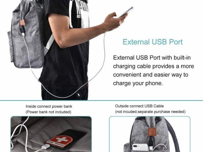 Travel Laptop Backpack, Wide Open Work Bag Lightweight Laptop Bag with USB Charging Port, Anti Theft Business Backpack, Water Resistant School Rucksack Gifts for Men Women (15.6inch Grey/Black)