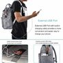 Travel Laptop Backpack, Wide Open Work Bag Lightweight Laptop Bag with USB Charging Port, Anti Theft Business Backpack, Water Resistant School Rucksack Gifts for Men Women (15.6inch Grey/Black) Image 4
