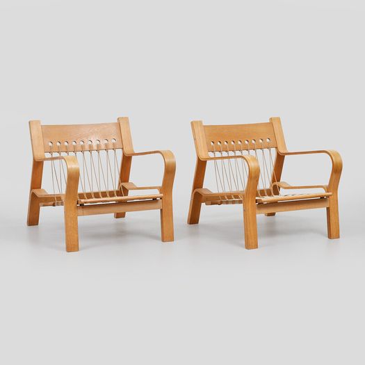 Mid century HANS J. WEGNER. A pair of GE-671 armchairs , Getama
