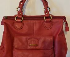 Red leather bag