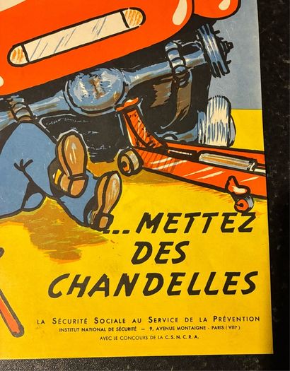 Original 1950's French Safety Poster