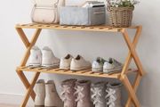 3 Tier Bamboo Shoe Rack,Portable Folding Shoe Storage Rack,Without Installation Small Shoe Rack Perfect for Corridors, Bedrooms and Small Spaces (FREE POSTAGE)