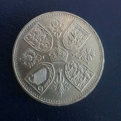 1953 Queen Elizabeth II Coronation Crown Royal Mint 5 Shilling Commemorative Coin