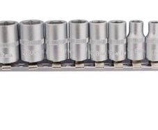 1/4-Inch Square Drive Metric Sockets on Metal Rail, 10 Piece (FREE POSTAGE)