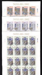2002 Ireland Christmas Commemorative Stamp Sheetlets Fine Used with Dublin CDS cancel of 10th November 2003 (First day of issued) on envelope extract.