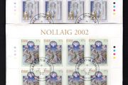 2002 Ireland Christmas Commemorative Stamp Sheetlets Fine Used with Dublin CDS cancel of 10th November 2003 (First day of issued) on envelope extract.