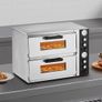 Pizza Oven Electric, 18" Double-Deck Commercial Countertop Pizza Oven, 842F Max Temp, Indoor Pizza Maker with Thermometer Image 2
