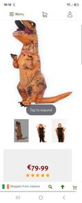 Inflatable dinosaur costume