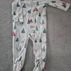 Dunnes Christmas Fleece Sleepsuit, 6-9 months
