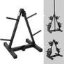 Barbell & Weight Plate Storage Rack 4 Barbell Holders Olympic Barbell Compatible Heavy Duty Steel Construction for Home Gym | Black Image 2
