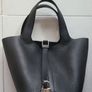 Authentic Hermes Black Picotin Lock 18 Black Clemence Leather bag Image 2
