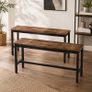 Industrial Dining Benches Set of 2 Image 7