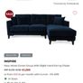 Navy velvet 3 seater Sofa Image 3