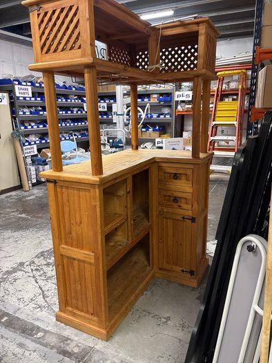 Modern wooden home bar