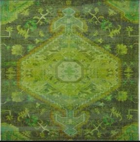 French Connection Green patterned rug