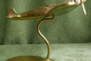 Vintage Brass Spitfire with Stand Desk Ornament Scouts WW2 War Battle of Britain