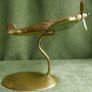 Vintage Brass Spitfire with Stand Desk Ornament Scouts WW2 War Battle of Britain Image 6