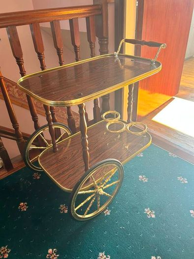 Vintage Mid-Century 2 Tier Drinks Trolley Bar