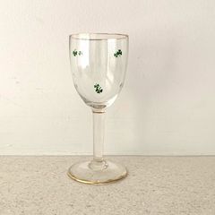 Vintage Irish Shamrock Liqueur Cordial Stemware Glass circa 1970