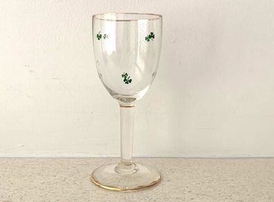 Vintage Irish Shamrock Liqueur Cordial Stemware Glass circa 1970
