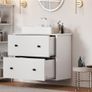 Bathroom under sink cabinet,wall mounted under sink storage,bathroom storage with 2 drawers, Toilet Paper Storage Cabinet, vanity unit, 60 x 30 x 50 cm for small bathroom, White Image 7