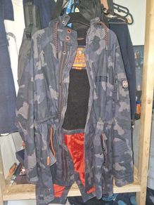 Superdry black camo parka