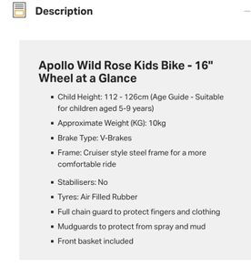 Girls 16" Bike