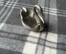 Vintage Seba England Silver Plated Stackable Swan Ashtray Set
