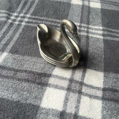 Vintage Seba England Silver Plated Stackable Swan Ashtray Set