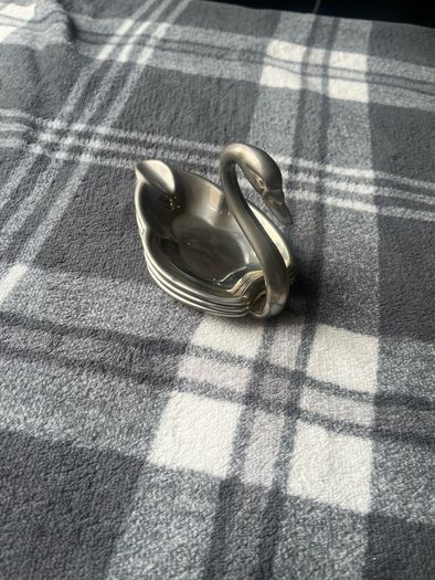 Vintage Seba England Silver Plated Stackable Swan Ashtray Set