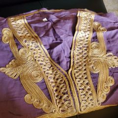 Traditional Moroccan Kaftan Purple & Gold Embroidered Dress